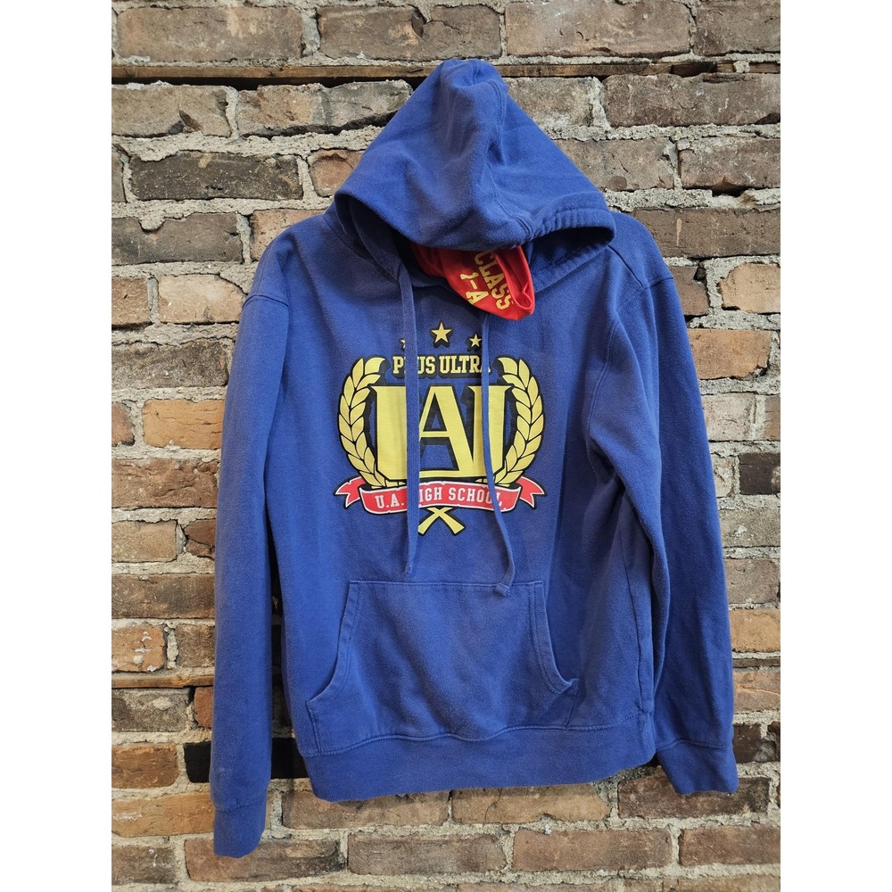 My Hero Academia Hoodie Mens Small Blue UA High Plus Ultra Anime Fleece Pullover